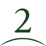 Grüne Zahl 2 mit einem Bogen unter der Zahl